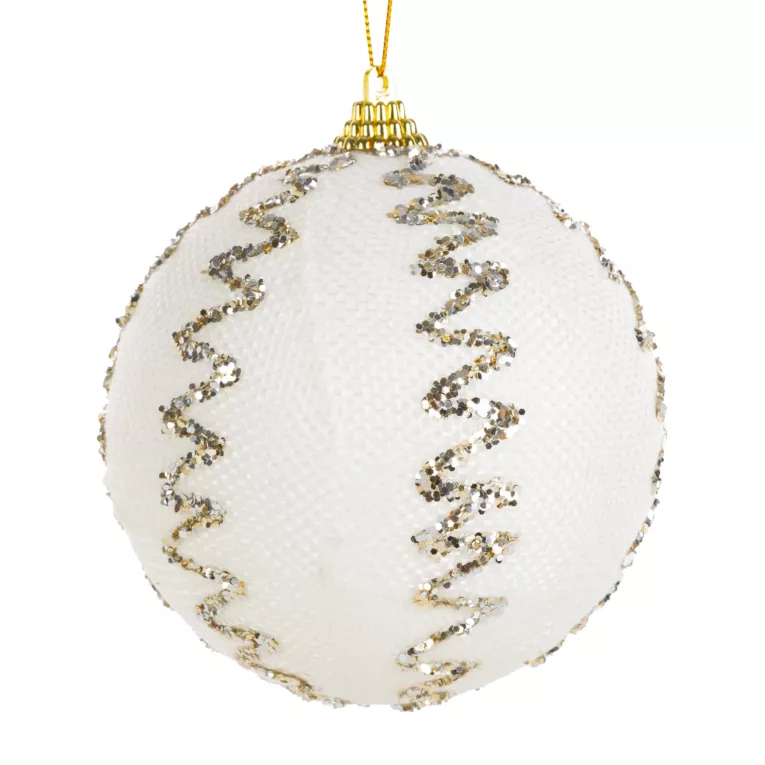 Dekoracyjna bombka choinkowa zdobiona drobnymi kryształkami Eurofirany