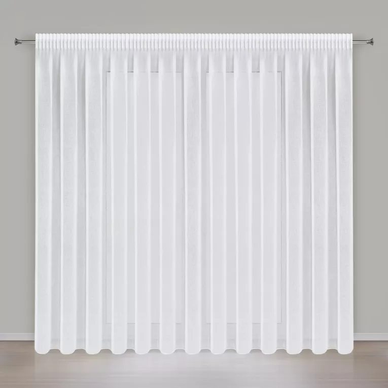 Firana biała z gładkiej matowej etaminy 350x250 cm taśma ELPIDIA Eurofirany