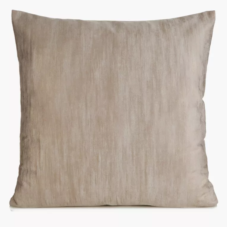 Poszewka na poduszkę 45x45 cm welwetowa z przecieranym wzorem ciemnobeżowa ESTEL Eurofirany