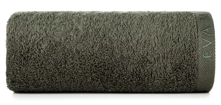 Ręcznik do rąk 30x50 cm bawełniany kolor ciemnooliwkowy z haftowanym logiem Eva Minge 550 g/m2 VENUS Eurofirany