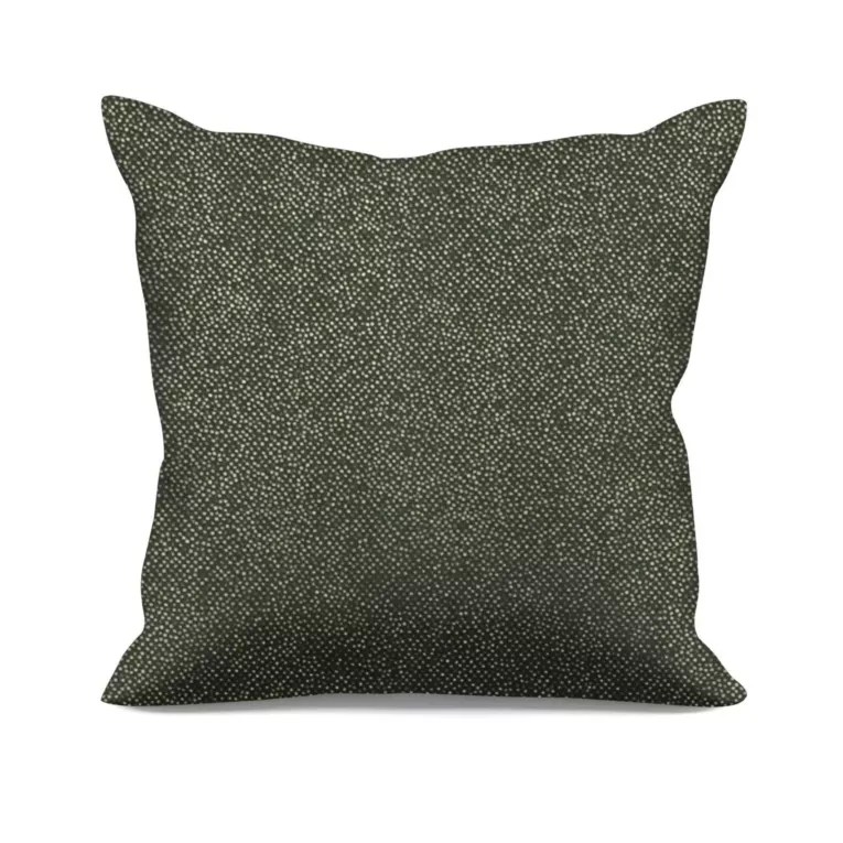 Poszewka szyta zielono kremowa z tkaniny w drobny wzór, przetykany błyszczącą nicią