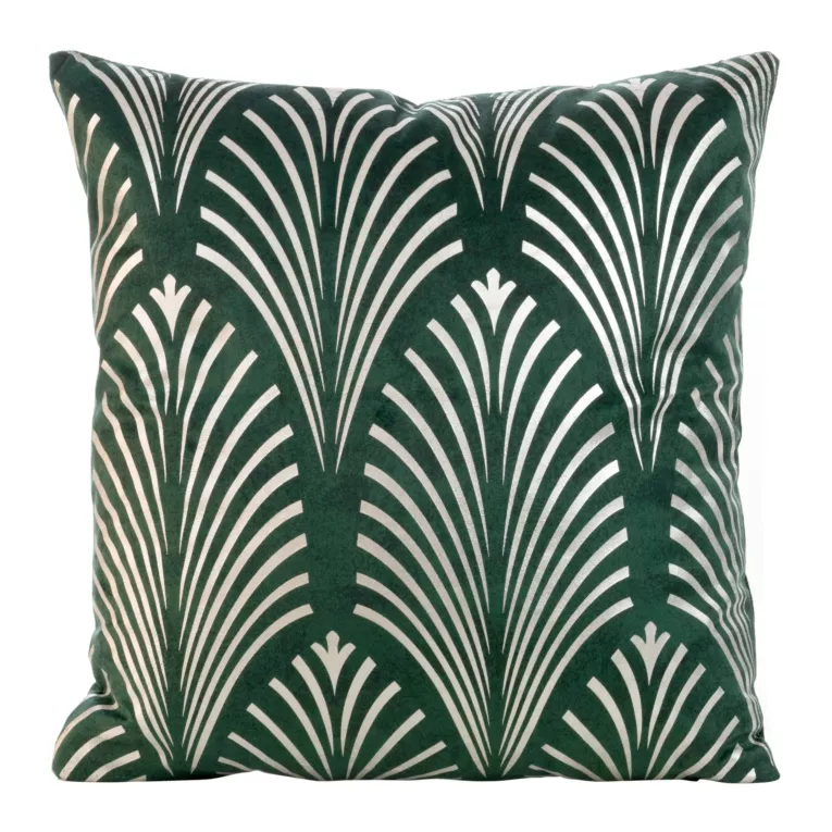 Poszewka na poduszkę 45x45 cm welwetowa z srebrnym nadrukiem ciemnozielona BLINK 27 Eurofirany
