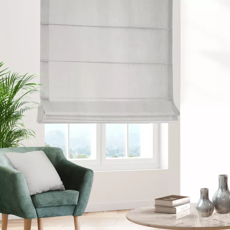 Roleta rzymska kremowa z gładkiego, matowego welwetu