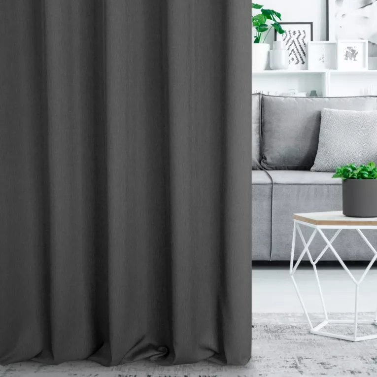 Zasłona szyta na taśmie fala stalowa z miękkiej tkaniny z efektem melanżu