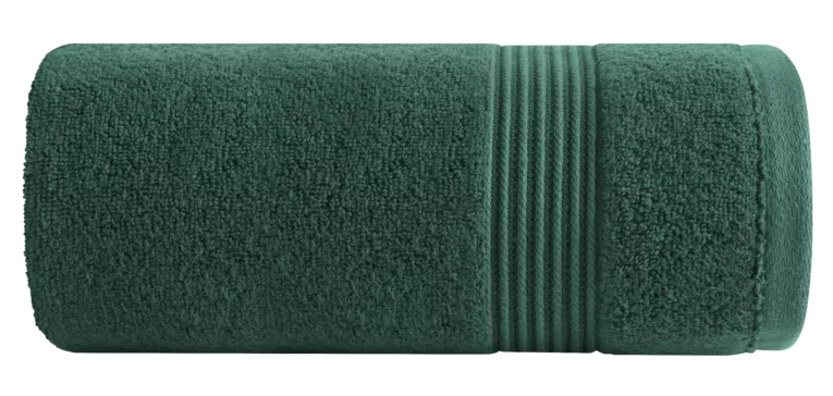 Ręcznik kąpielowy 70x140 cm bawełniany kolor zielony 0 twist zdobiony paseczkami 550 g/m2 MOLLY Eurofirany