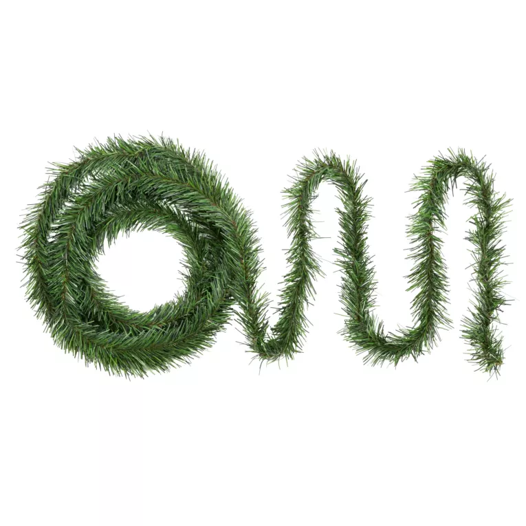 ZIELONA GIRLANDA ŁAŃCUCH DEKORACYJNY Z GAŁĄZEK SZTUCZNEJ CHOINKI WĄSKI 500 cm EUROFIRANY