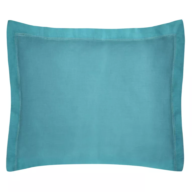 Poszewka na poduszkę 70x90 cm bawełniana z satynowym połyskiem i ozdobną kantą turkusowa NOVA COLOUR Eurofirany