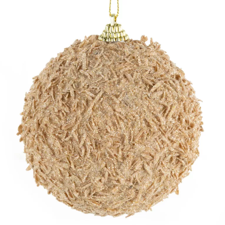 Dekoracyjna bombka choinkowa obsypana drobnymi wiórkami Eurofirany