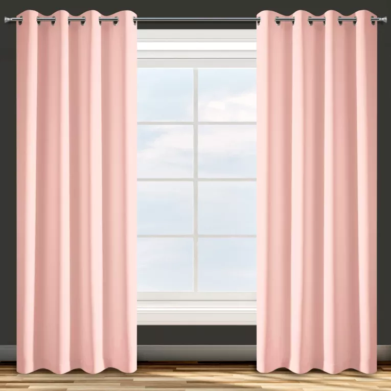 ADORE GŁADKA MATOWA ZASŁONA NA PRZELOTKACH  - PUDROWY 140x250cm Design91