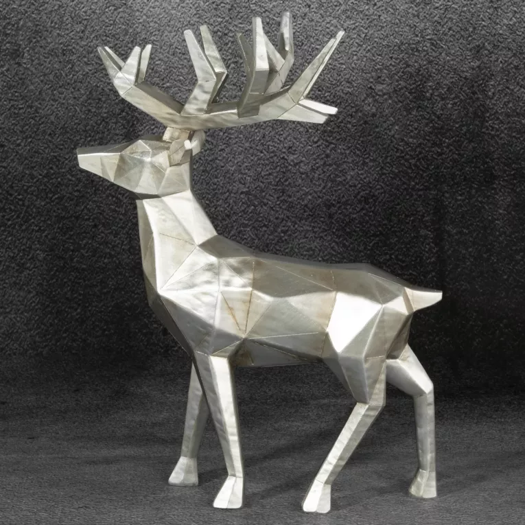 JELEŃ z długimi rogami figurka dekoracyjna świąteczna z żywicy poliestrowej Eurofirany