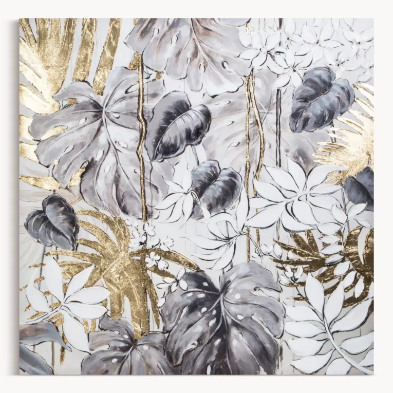 Obraz ręcznie malowany na płótnie z motywem egzotycznych roślin