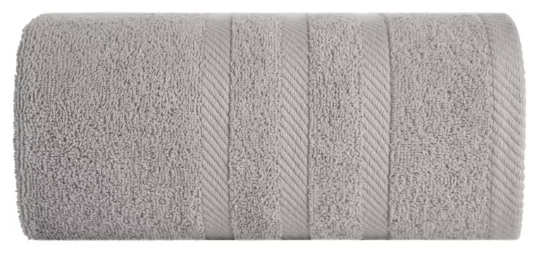 Ręcznik do rąk 30x50 cm bawełniany kolor srebrny z ozdobną bordiurą 500 g/m2 MILO Eurofirany