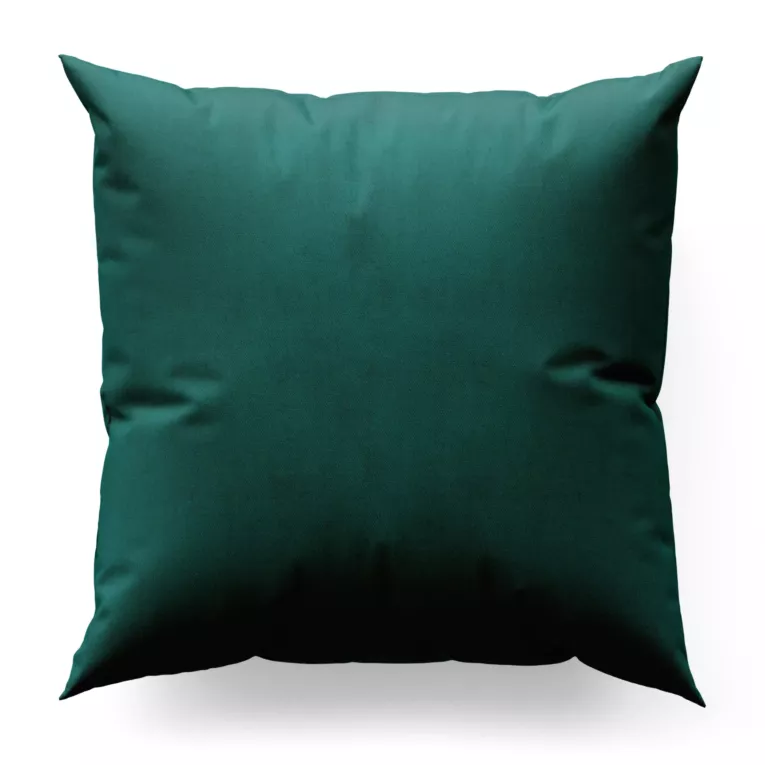 Poszewka szyta ciemnozielona z miękkiej półmatowej tkaniny welwetowej