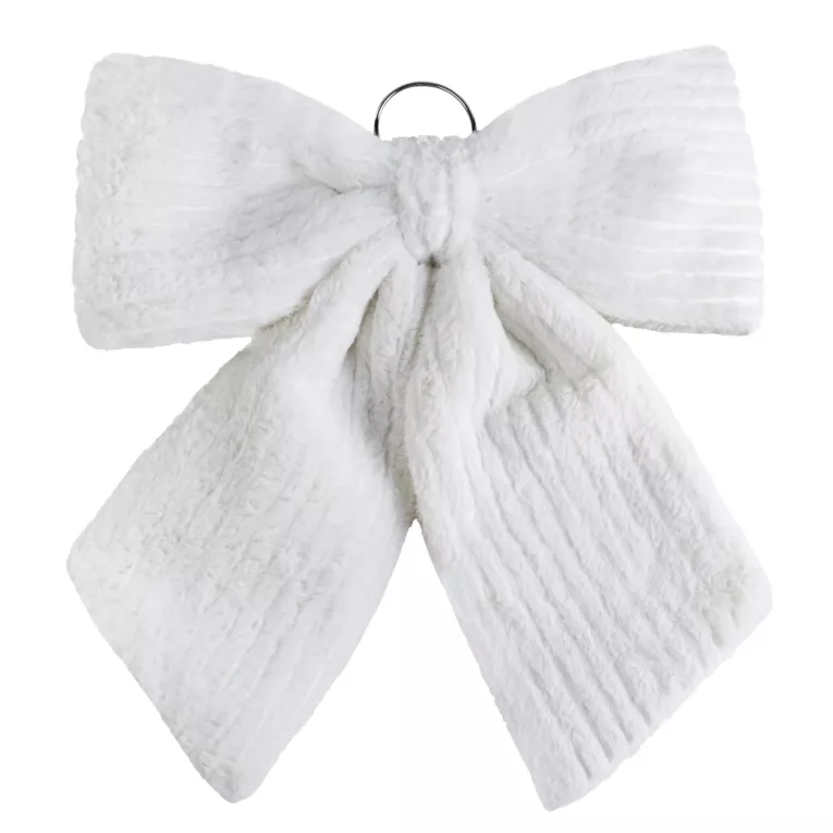 Świąteczna ozdoba w kształcie kokardy z pluszowej tkaniny Eurofirany