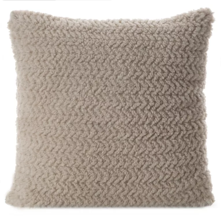 Poszewka na poduszkę 45x45 cm z miękkiej tkaniny z dodatkiem błyszczącej nici beżowa, kremowa LARIS Eurofirany