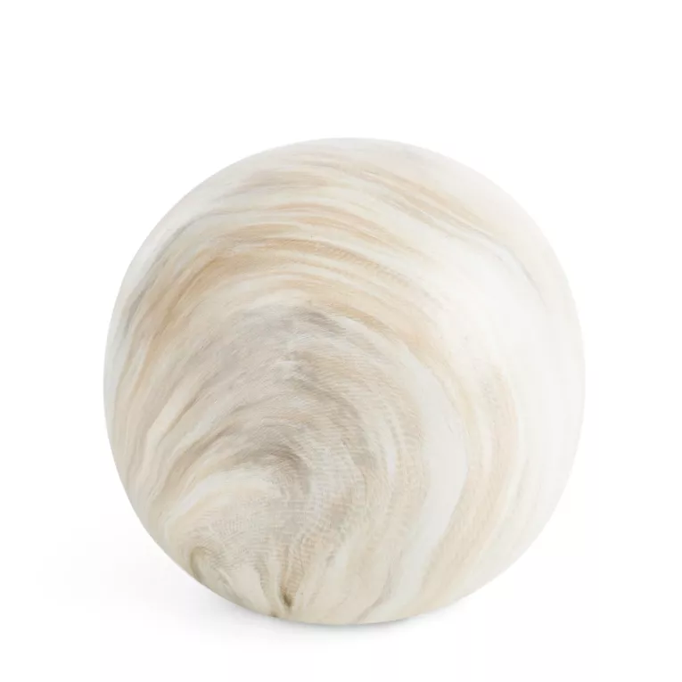 Figurka dekoracyjna kula ALIANA we wzór polerowanego drewna Eurofirany