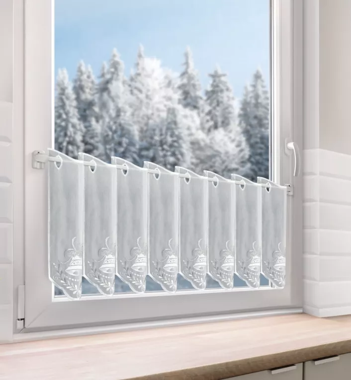 Tkanina firanowa zazdrostka z świątecznym haftem Eurofirany