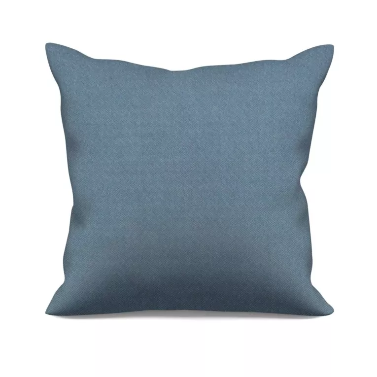 Poszewka szyta ciemnoniebieska z miękkiej, matowej tkaniny w drobny geometryczny wzór
