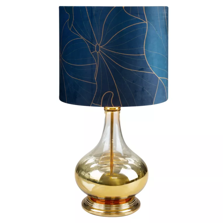 Lampa stołowa LOTOS 2 z welwetowym abażurem i szklaną podstawą Limited Collection Eurofirany