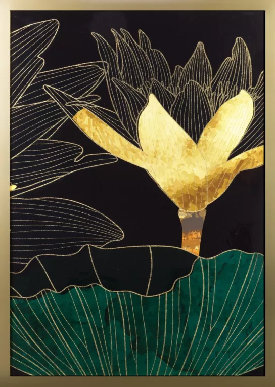 Obraz nadruk ze złotym nadrukiem Eurofirany