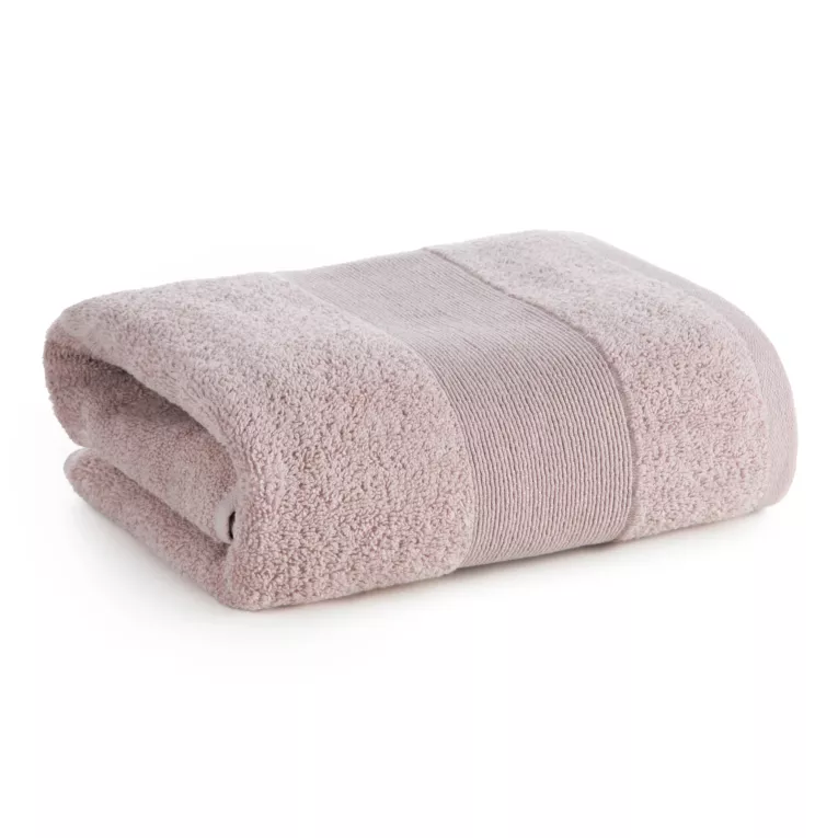 Ręcznik kąpielowy 70x140 cm bawełniany kolor pudrowy z ozdobną błyszczącą bordiurą 500 g/m2 ZOJA Eurofirany