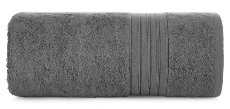 Ręcznik do rąk 30x50 cm bawełniany kolor stalowy zdobiony bordiura w paski 550 g/m2 AURA Eurofirany