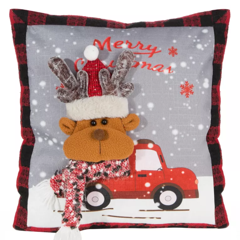 Poszewka świąteczna RENNE z trójwymiarowym reniferem Eurofirany