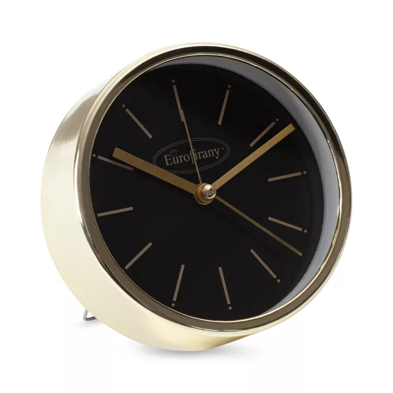 Dekoracyjny zegar stołowy w minimalistycznym stylu z logiem EUROFIRANY