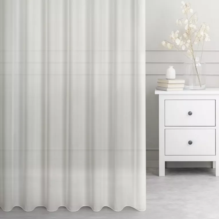 Firana szyta na taśmie 8 cm ORIANA kremowa z gęstej, matowej żorżety