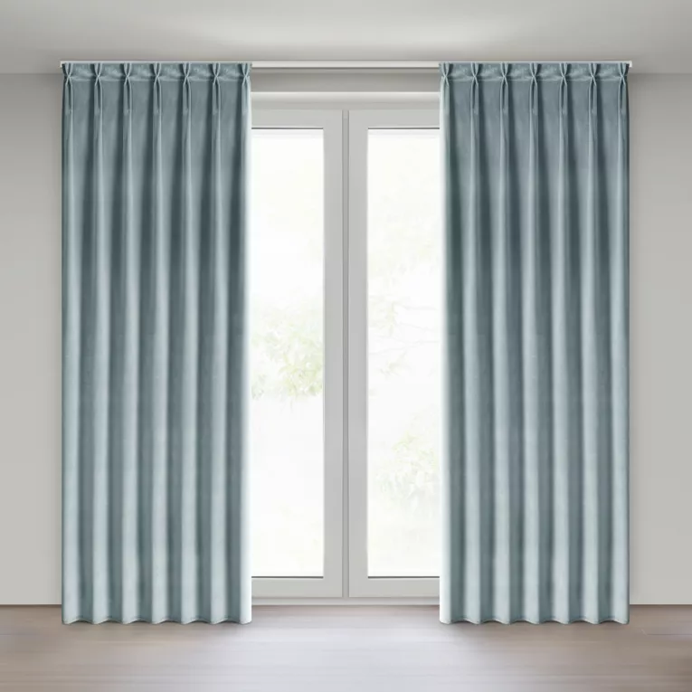 Zasłona srebrna z welwetowej tkaniny 80x270 cm system flex - MELANIE Eurofirany