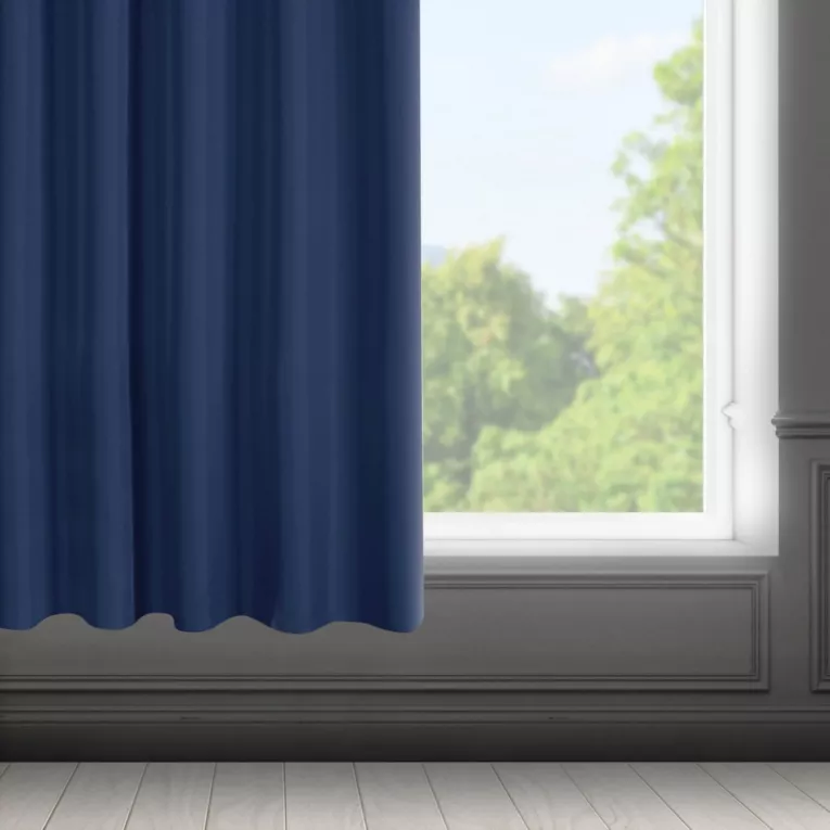 Zasłona granatowa z matowej gładkiej tkaniny 140x175 cm taśma RITA Eurofirany