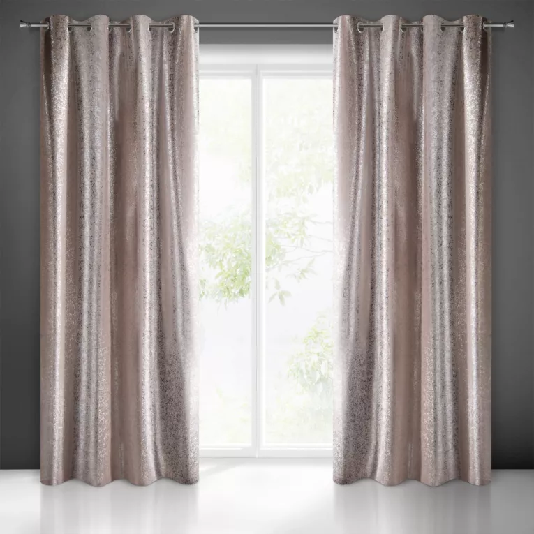 Zasłona KATIE zaciemniająca ze srebrnym nadrukiem Eurofirany