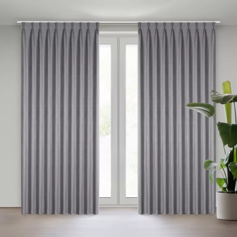 Zasłona grafitowa z 100% zaciemniającej tkaniny typu blackout 125x270 cm system flex - NELISA Eurofirany