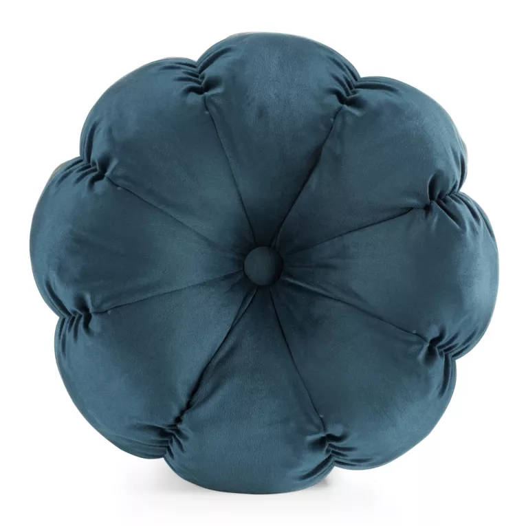 Poduszka w kształcie kwiatka 37 x 37 x 13 cm welwetowa niebieska FLOWER Eurofirany