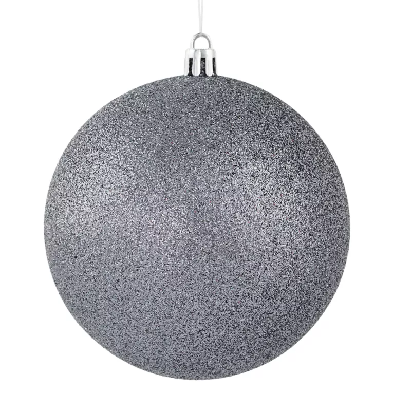 Grafitowa brokatowa bombka choinkowa nietłukąca 8 cm Eurofirany
