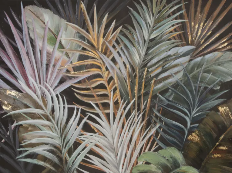 Obraz JUNGLE ręcznie malowany na płótnie Z motywem egzotycznych liści