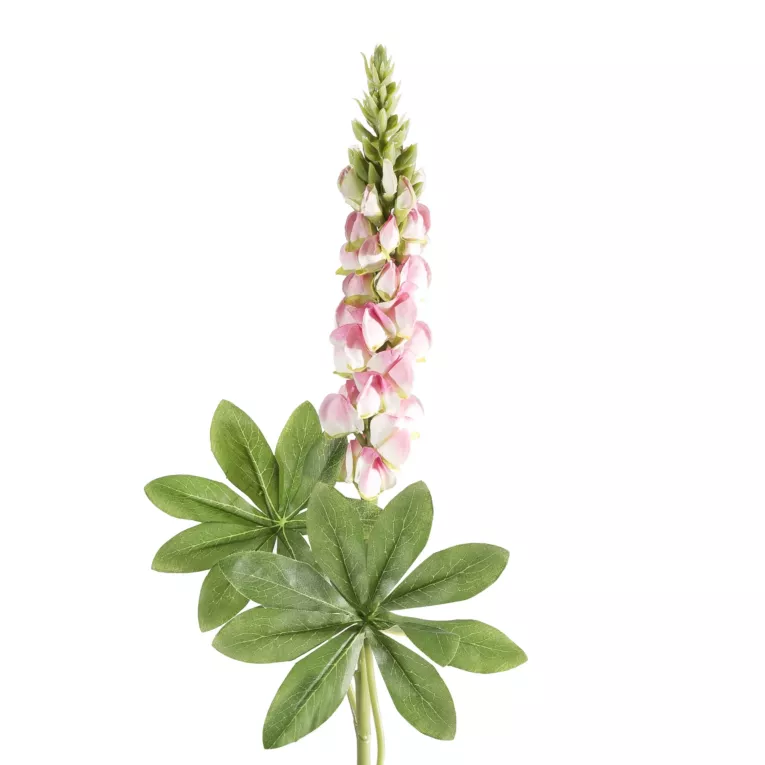 Sztuczny kwiat różowy NATU 99 ŁUBIN z listkami 80 cm Eurofirany