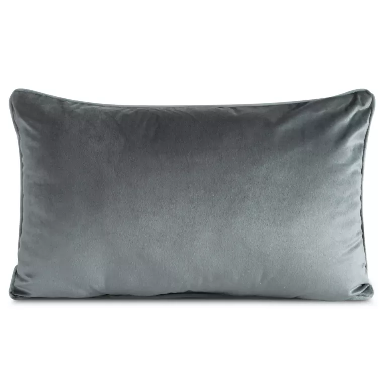 Poduszka 30 x 50 cm welwetowa grafitowa z kontrastującą lamówką GAJA 3 Eurofirany