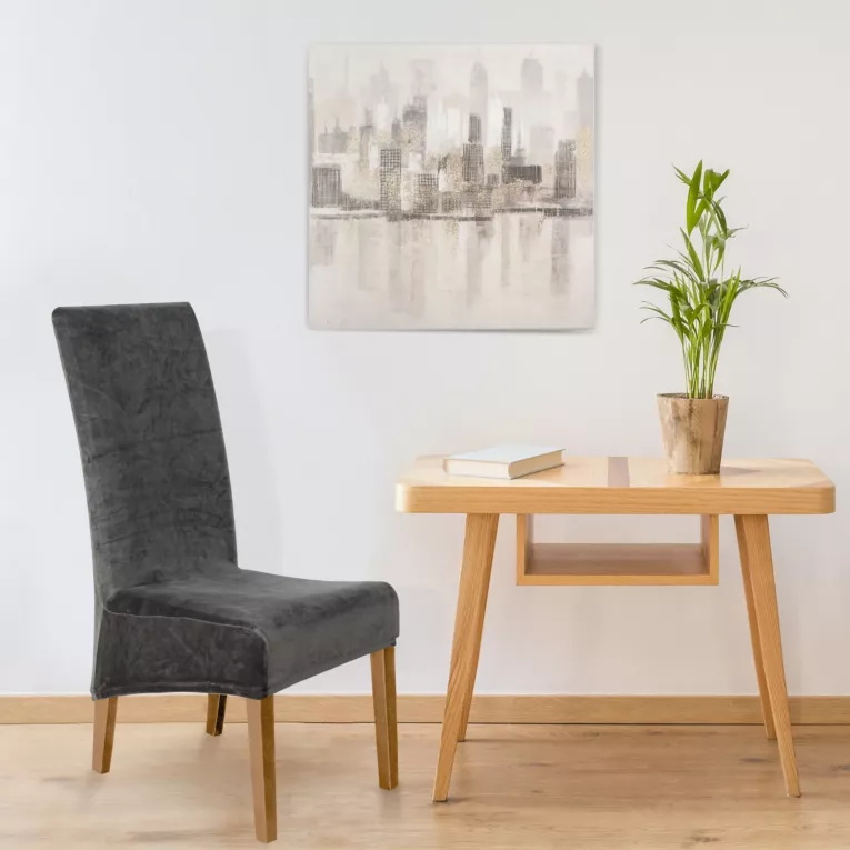 Pokrowiec na krzesło z tkaniny welwetowej zielony DESIGN 91