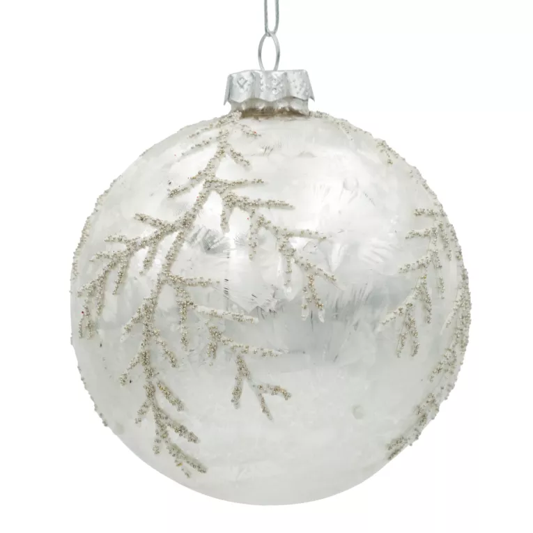 Klasyczna bombka choinkowa ręcznie zdobiona efektem zmrożenia Eurofirany
