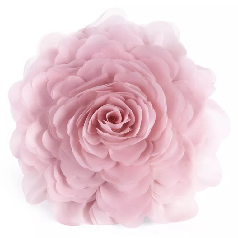 Okrągła poszewka o średnicy 40 cm kolor pudrowy zdobiona kwiatem 3D FLORES 6 Eurofirany