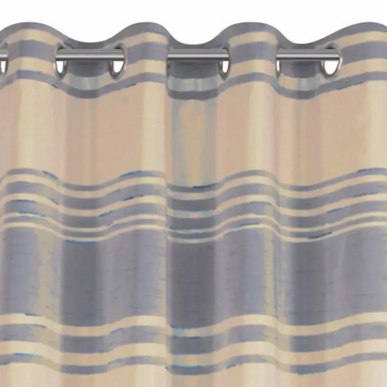 Zasłona w pasy pastelowe pomarańczowa zielona na przelotkach