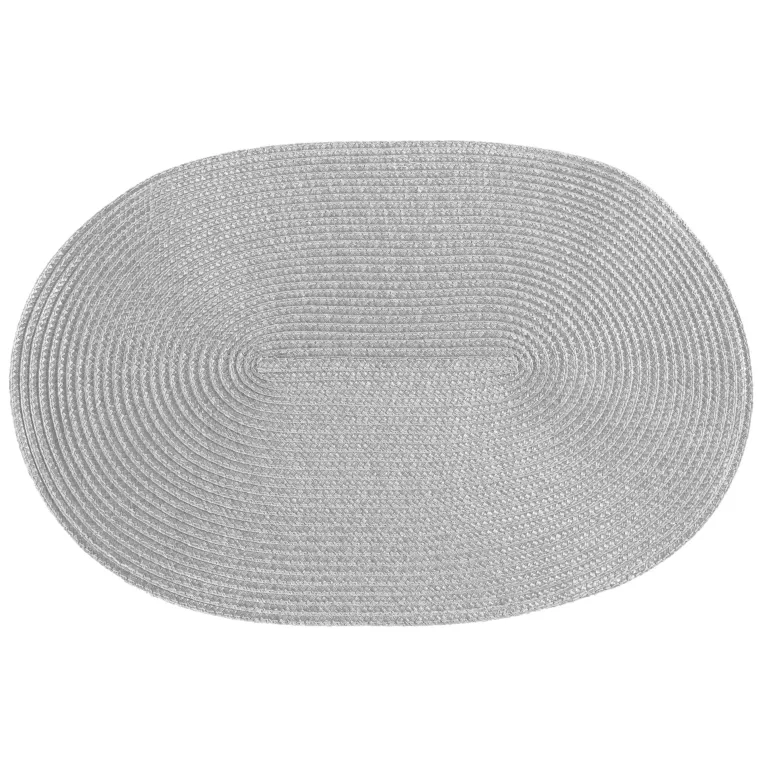 Podkładka owalna na stół srebrna 30 x 45 cm JUDY 2 pleciona