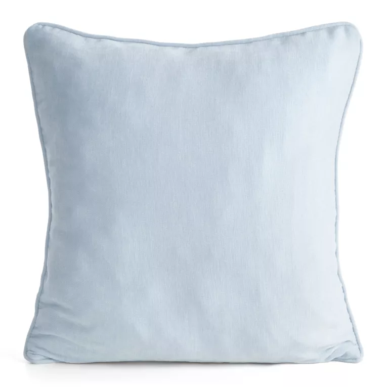 Poszewka na poduszkę 45x45 cm szenilowa błękitna z ozdobną lamówką - VANI Eurofirany