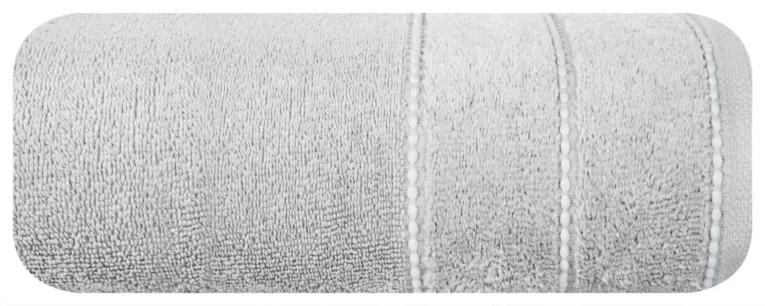 Ręcznik do rąk 30x50 cm bawełniany kolor stalowy z welwetową bordiurą 500 g/m2 MARI Eurofirany