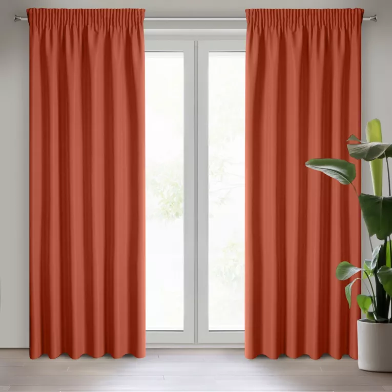 Zasłona ceglasta z matowej gładkiej tkaniny 140x270 cm taśma RITA Eurofirany