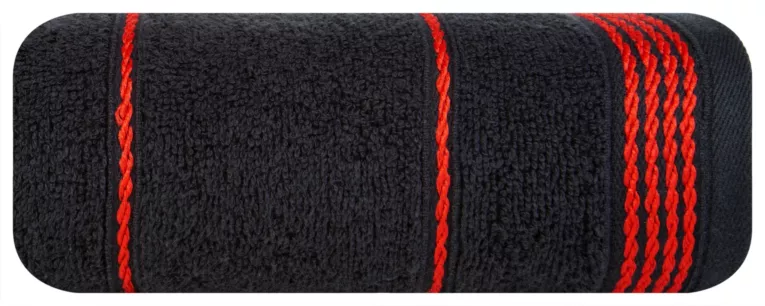 Ręcznik do rąk 30x50 cm bawełniany kolor czarny ze stębnowaną bordiurą 500 g/m2 MIRA Eurofirany