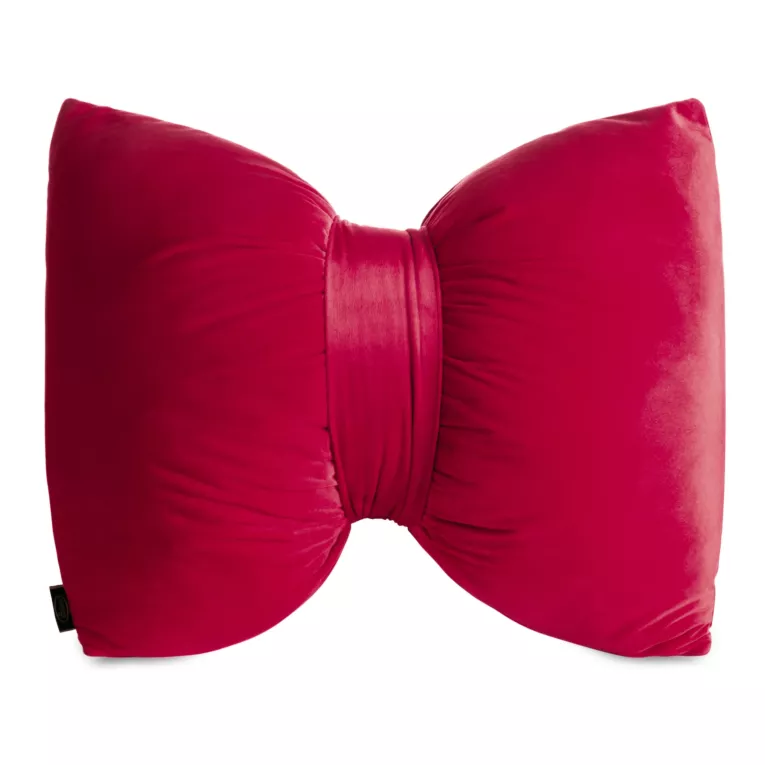 Poduszka 45x55 cm welwetowa kolor bordowy w kształcie kokardy KOKARDA Eurofirany