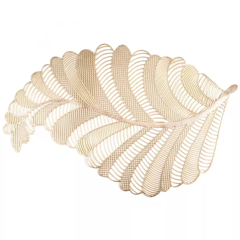 Podkładka na stół złota 30 x 45 cm PETAL z ażurowym wzorem liścia