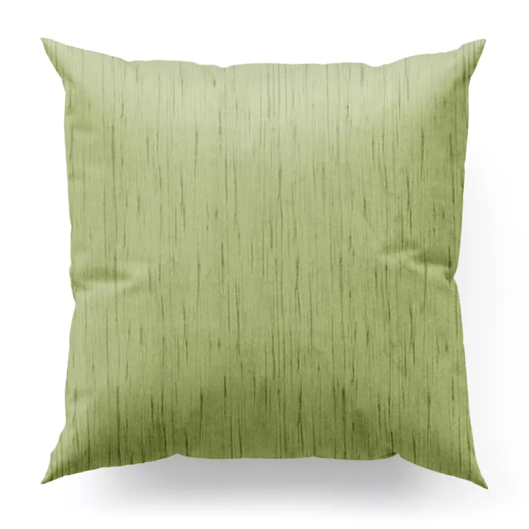 Poszewka szyta oliwkowa z tkaniny welwetowej w pionowe prążki, wykończona obciążnikiem